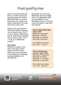 Informatieve flyer over maandelijkse koffie- en gespreksmomenten in Bibliotheek Balk en Lemmer, met data, tijden en contactgegevens. Een tekstuele versie van de afbeelding is hieronder toegevoegd.